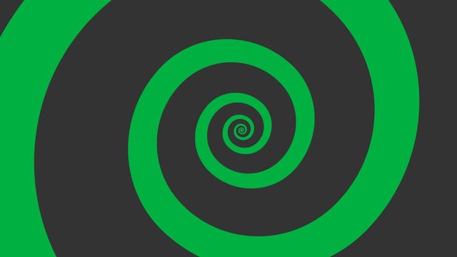 Hipnotize Black Spiral Spinning in Seamless Loop with Green Screen Background 4K Animation