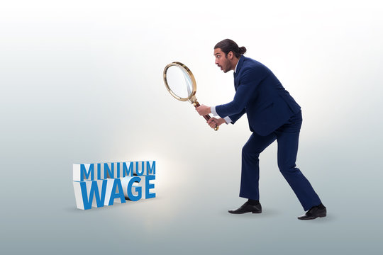 Concept of minimum wage with businessman