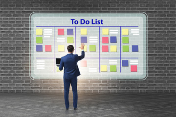 Concept of to do list with businessman