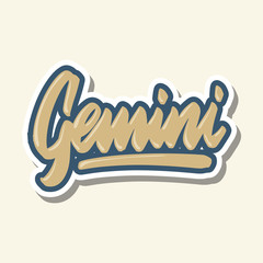gemini zodiac name hand lettering