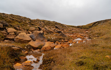 the stunning view along the waterfall circle hike in Laugarfell iceland