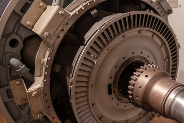 industrial production metallic turbine background