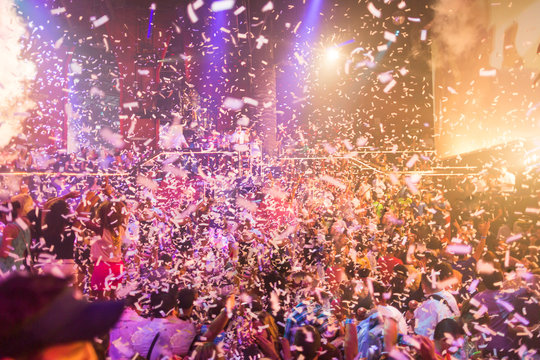 Explosive confetti at an entertainment party concert © jamenpercy