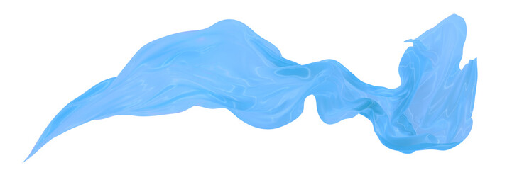 Abstract background of blue wavy silk or satin. 3d rendering image.