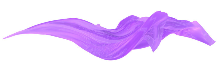 Abstract background of violet wavy silk or satin. 3d rendering image.