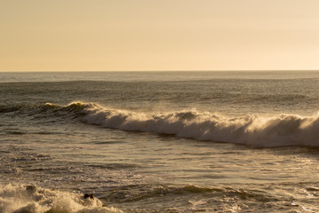 Wave hitting the rocks