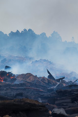 Bushfire smouldering in Australian Outback