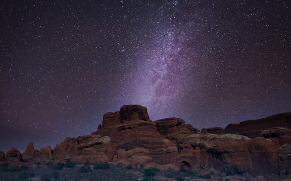 Long exposure Milky Way in Arches National Park