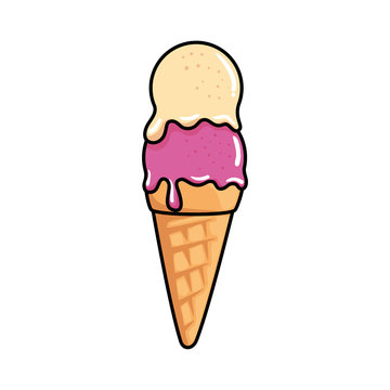 delicious ice cream pop art style icon