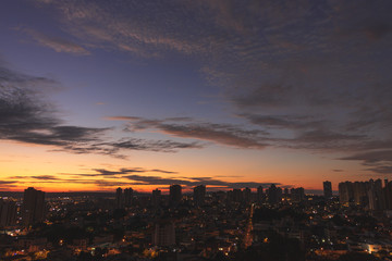 Sunrise in the city silhouette