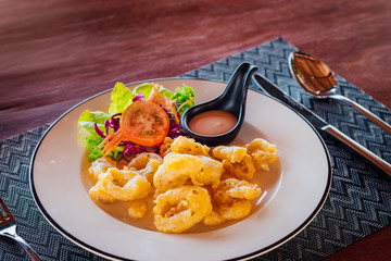 Delicius food in the hotel in Champasak town, Laos