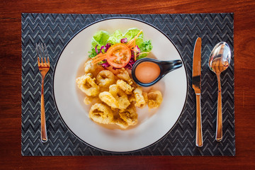 Delicius food in the hotel in Champasak town, Laos