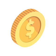 coin money cash isolated icon