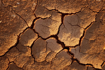 Cracked earth due to climate change and global warming. Environmental issues, Agriculture, and drought concept