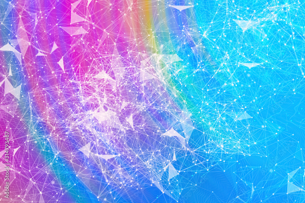 Poster abstract technology ai geometric lines background design