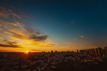 Sunrise at city of Ribeirao Preto in Brazil