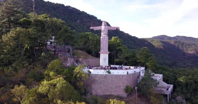 Cristo Rey. Cristo Monumental, in Taxco Mexico by drone.