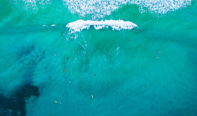 Top down aerial of Sydney beach