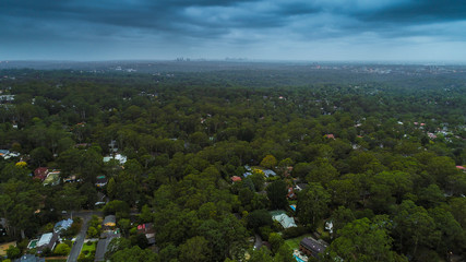Aerial view of Pacific Highway, Turramurra, Sydney