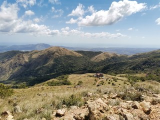 landscape with mountains and blue sky