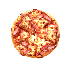 Hawaiian pizza isolated on white background