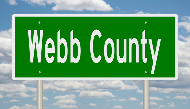 Rendering Of A Green 3d Highway Sign For Webb County