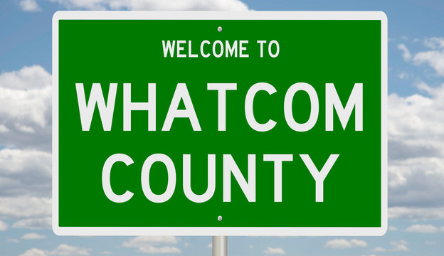 Rendering Of A Green 3d Highway Sign For Whatcom County