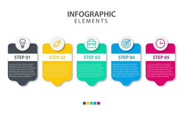 Presentation business infographic template with 5 options