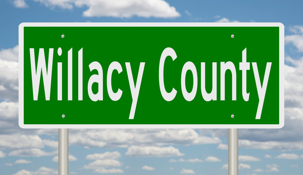 Rendering Of A Green 3d Highway Sign For Willacy County