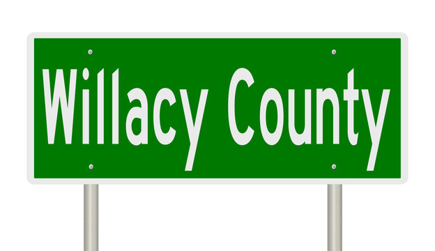 Rendering Of A Green 3d Highway Sign For Willacy County