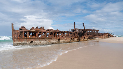 SS Maheno Ship Wreck on the Beach of Fraser Island