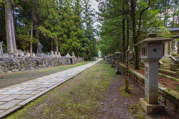 Okunoin Cemetery, one of Japan s most sacred sites. the number of graves in Okunoin is more than two hundred thousand, Koyasan, Japan.