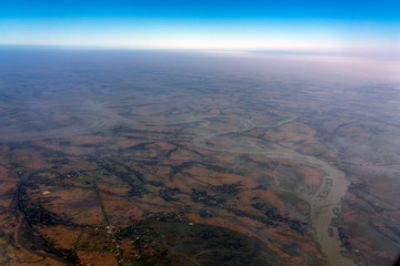 Aerial view of rural area, Bangladesh 
