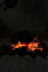 fuego y carbon para carne