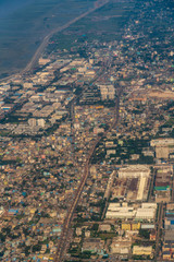 Fototapeta na wymiar Aerial view of Chittagong city, Bangladesh