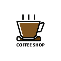coffee shop cafe beans hot drink design template-vector illustration