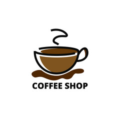 coffee shop cafe beans hot drink design template-vector illustration