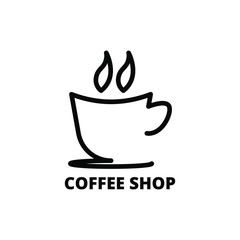 coffee shop cafe beans hot drink design template-vector illustration
