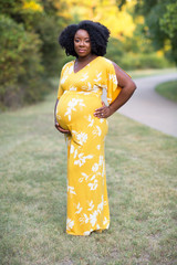 Portrait of a beautiful African American Pregnant Woman
