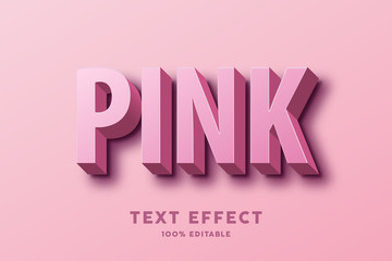 3D pink Text effect, Editable text