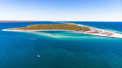 Fototapeta na wymiar Panama City Beach Aerial View with White Sand Sea , Florida , USA