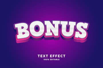 3D bold white and purple red text effect, editable text