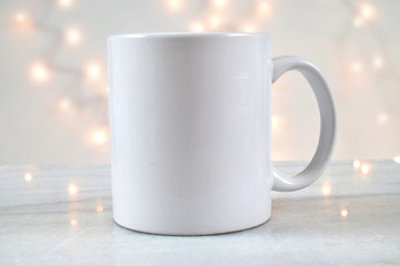 11 oz White Coffee Mug Mockup with Lights