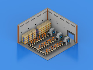 Warehouse interior isometric