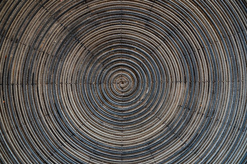 Fototapeta premium Straw cushion, basket chair, closeup texture background.