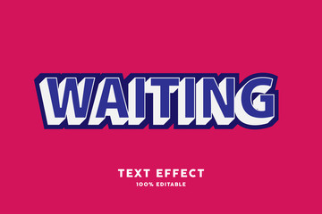 White and dark blue text effect, editable text