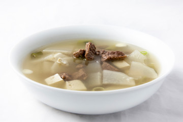 Korean food beef radish soup which is called soegogi muguk