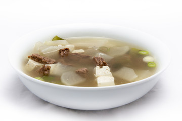Korean food beef radish soup which is called soegogi muguk