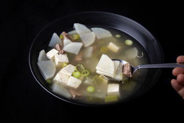 Korean food beef radish soup which is called soegogi muguk