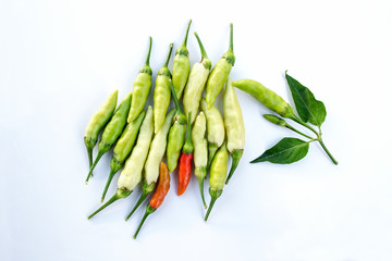 Fresh chilli isolated on a white background.
